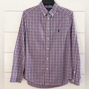Polo Ralph Lauren Boys Plaid Long-Sleeve Oxford Shirt - Size Large (14/16)